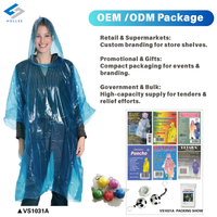 Ponchos de pluie légers de poche, ponchos jetables en vrac, imperméables d'urgence en plastique avec capuche