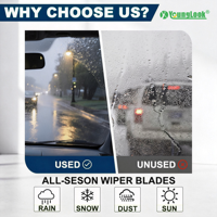 Limpiaparabrisas Universal Híbrido YOUNGLOOK de Silicona de 3 Segmentos con Viga Plana para Uso en Carreteras, Lluvia y Nieve, Certificado SAE J327