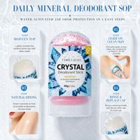 Deodoran Batu Kristal Alum Warna-warni Label Pribadi Khusus, Antiperspiran Alami Tidak Mengiritasi