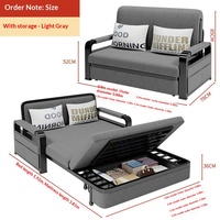 Sofá Cama Plegable de Doble Uso para Apartamentos Pequeños, Multifuncional, Extensible, con Tela Lavable y Estructura Metálica
