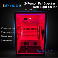 DR.HUGO Rejuven SU7 Sauna en bois pour 2 personnes, sauna intérieur à spectre complet avec lumière rouge et infrarouge lointain