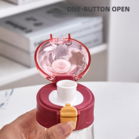 Bouteille d'eau sport portable en plastique anti-fuite avec bouchon à boire directement pour enfants, étudiants et usage extérieur