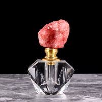Flacons en verre avec cristal vide, motifs en pierre d'agate naturelle, cadeaux du Ramadan, ml