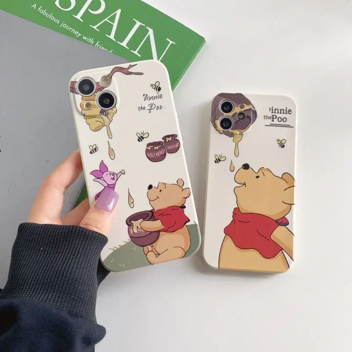 Oem Custom Schattige Cartoon Honing Pot Winniess Beer Telefoonhoes Print Zachte Tpu Backcover Voor Iphone 15 14 13 12 11 Pro Max