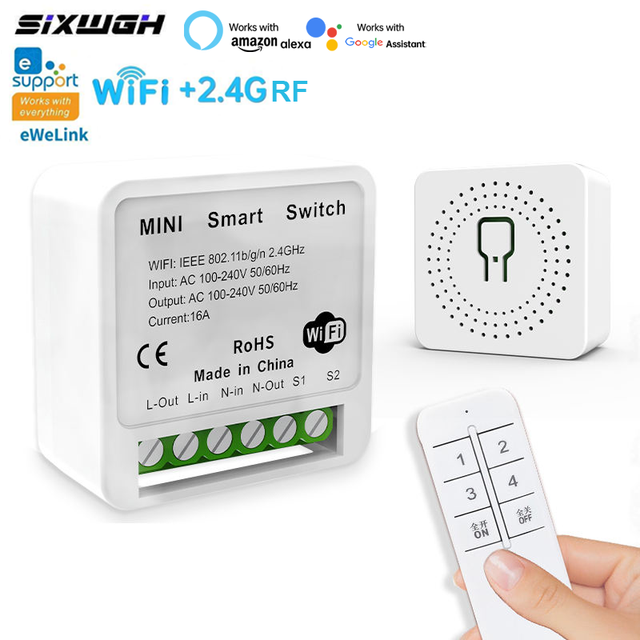 SIXWGH Factory Smart Home Devices Ewelink WiFi 2.4G Wireless Remote Controller Switch Set Waterproof Google Assistant Alexa NFC
