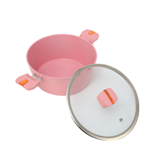 Juego de ollas y <span class=keywords><strong>sartenes</strong></span> Pink Kitchen de 7 piezas, antiadherentes, de aluminio forjado, aptas <span class=keywords><strong>para</strong></span> inducción, con tapas. - Product Image 6