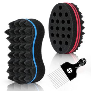 Éponge magique pour boucler les cheveux, brosse à ondulations double face pour hommes noirs – Offre spéciale - Product Image 1