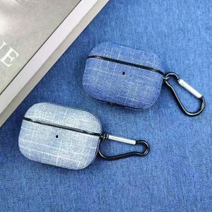 Funda de PC+PU con Textura Vaquera Estilo B al por Mayor para AirPods 1 2 Pro 3 4 Pro2, Cubierta Elegante con Mosquetón - Product Image 1