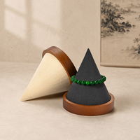 Présentoir en bois pour bracelets, support conique en bois de frêne pour bijoux, accessoire de photographie pour la présentation de bracelets en jade