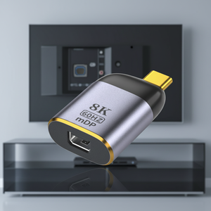 Adattatore <span class=keywords><strong>Type</strong></span>-<span class=keywords><strong>C</strong></span> Maschio a Mini DP Femmina Placcato Oro, Supporta Mirroring Schermo HD e Proiezione Bidirezionale 8K60HZ - Product Image 4