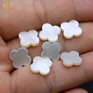 花宝石18*18*2高品質石両面レインボーホワイトシェル - Product Image 2