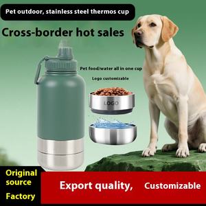 32Oz Công Suất Lớn 3 Trong 1 Nước Bằng Thép Không Gỉ Chai Với Lưu Trữ Ngăn Cho Chó Mèo Ngoài Trời <span class=keywords><strong>Pet</strong></span> Trung Chuyển - Product Image 2