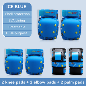 Équipement de protection professionnel OEM pour patinage de vitesse, en matériau PP+EVA, avec protections réglables pour enfants en croissance : protège-poignets, coudières et genouillères - Product Image 2