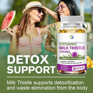 Kapsul ekstrak Thistle susu kering OEM Ausreson 1000 mg Liver Detox pelangsing alami kesehatan suplemen susu Thistle gel lembut - Product Image 4