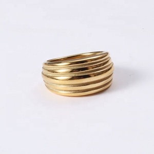 Layers Stainless Steel Luxury 18K Gold Plated Women Fashion <strong>Antique</strong> <strong>Signet</strong> Index <strong>Ring</strong> - Product Image 4