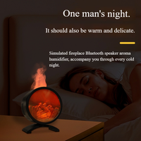 Diffuseur d'arômes électrique à flamme, haut-parleur Bluetooth, diffuseur de flamme, lumière nocturne colorée, huile essentielle, cheminée