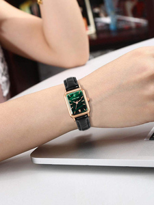 Tomi Luckyfox L25 Bestseller Luxus Damen-Quarzuhren Roségold Quadratisches Gehäuse Römische Ziffern-Anzeige Armbanduhren - Product Image 4