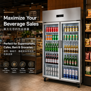 Réfrigérateur sous comptoir compact en acier inoxydable avec plan de travail pour la préparation des aliments et <span class=keywords><strong>congélateur</strong></span> pour restaurants rapide et cafés - Product Image 2