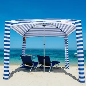 Br Custom 6ft 8ft Premium Draagbare Aluminium Paal Buiten M Xl Strand Schaduw Cool Cabana Tent, Buiten Picknick Camping Parasol