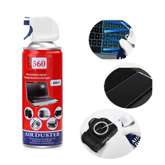 OEM Factory AIR DUSTER 630 360Cleaning Agent 450ml Spray Dust Cleaner Compressed Air for Camera Memory Card
