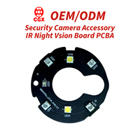Accessoire de caméra de sécurité CCTV, panneau de vision nocturne 2835 infrarouge + lumière blanche double spectre, carte PCBA - IR personnalisé 850nm 940nm