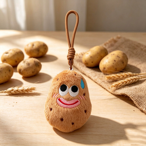Portachiavi e Charm per Borsa a Forma di Patata in Peluche con Espressioni di Rabbia, Timidezza e Sorridente per Nuovi Regali - Product Image 2