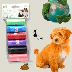 Sacos de cocô para cachorros, personalização de fábrica, 15 rolos, para animais de estimação, amigável à terra