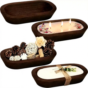 Contenitore in Legno Stile Vintage Retrò, Vassoio Artigianale per Oli Essenziali, Candele Profumate in Cera di Soia Naturale per il Ringraziamento - Product Image 4