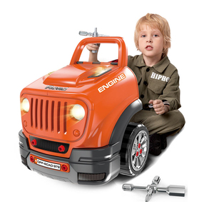 JinYing 61 pièces, jouets éducatifs à assembler soi-même, kit de voiture RC tout-terrain avec lumière et musique - Product Image 1