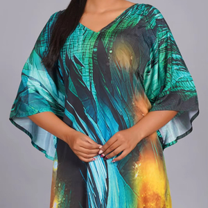 Kaftan en coton de luxe pour femmes, kaftan indien à fleurs, kaftan long, vêtements de nuit, kaftan indien à prix de gros - Product Image 1