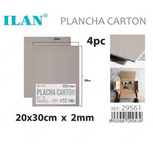 Lámina de Cartón Ilan 20x30cm 2mm 4 Piezas para Manualidades y Proyectos de Bricolaje - Product Image 1