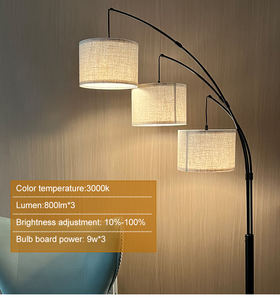 Dimmable Touch <b>Switch</b> Control Tree Floor Lamp 3 LED Lights Rotatable Midcentury Arc Lamp Heavy Base High CRI 90 Elegant <b>Standing</b> - Product Image 2