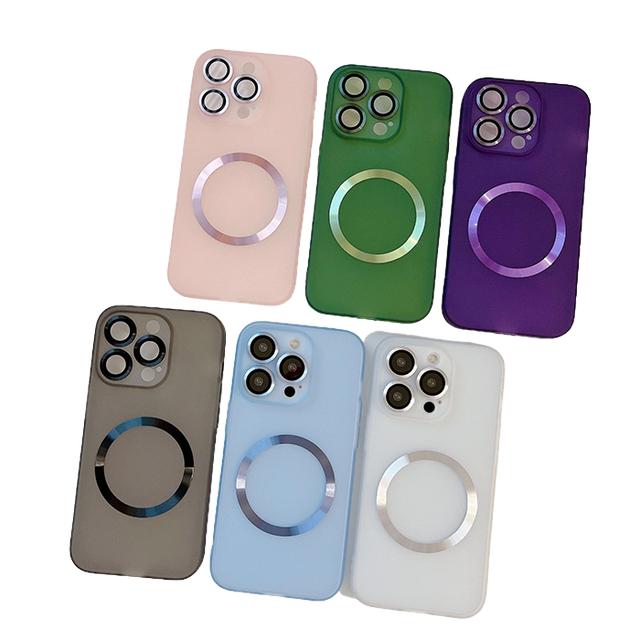 Magnetic Charging Protective Lens Film Soft Shell Case for iPhone 15 11 Pro Max Electro-Plating TPU Mobile Phone Cover Case