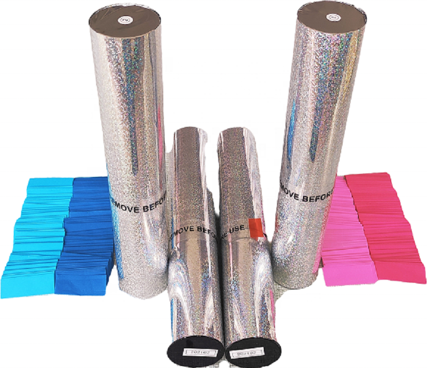 Лидер продаж 2021, пушки с конфетти, розовый и голубой пудры или биоразлагаемые конфетти для детского шоу, товары для вечеринок