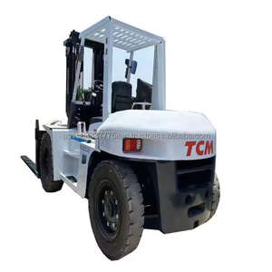 Chariot élévateur TCM 10 tonnes d'occasion avec 3m 4.5m d'étages et composant principal de moteur diesel d'occasion à changement de vitesse latéral en stock - Product Image 1