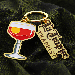 Portachiavi Divertente e Originale, Regalo Personalizzato, Logo La Trappe Trappist Beer Chalice, in Lega di Zinco, Simpatico Portachiavi Personalizzato con Cartoncino - Product Image 4