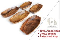 Vaisselle à salade Acacia bols de service à salade en bois cuillère fourchette ensemble bol en bois naturel fête gravure Laser Style américain poli