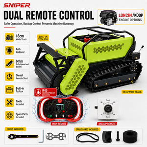 Nuevo Modelo 2026 Desbrozadora de Cuchillas con Control Remoto, Motor Koop de 18hp, Ancho de Corte de 1000mm, Caja de Herramientas Integrada, Orugas Anchas, Snp-1000-hst Dual - Product Image 3