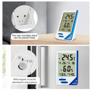 Igrometro durevole <span class=keywords><strong>termometro</strong></span> digitale per la casa interna ed esterna Display LCD Monitor di umidità e temperatura per la stanza del bambino - Product Image 4