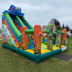 Castillo Inflable Gigante para Exteriores con Tobogán, Área de Juegos Inflable Safari, con Capacidad para 500 kg y Diseño Portátil - Product Image 2