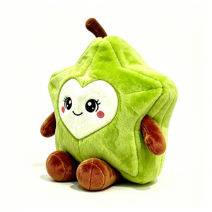 Peluche Personalizado de Fruta Estrella Verde Suave y Esponjoso con Cara y Extremidades Sonrientes, Adorable Juguete de Peluche de Fruta Estrella - Product Image 3