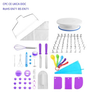 Kit d'outils <span class=keywords><strong>de</strong></span> décoration <span class=keywords><strong>de</strong></span> gâteaux en matériau <span class=keywords><strong>de</strong></span> qualité alimentaire avec logo personnalisé pour débutants, ensemble <span class=keywords><strong>de</strong></span> plateau tournant pour gâteaux OEM ODM avec emballage à marque privée - Product Image 2