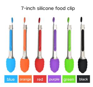 Small Serving Kitchen <strong>Tongs</strong> 7 Inch Food Grade <strong>Mini</strong> Baking Cooking Stainless Steel Silicone Barbecue Grilling Frying <strong>Tongs</strong> - Product Image 5