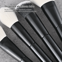 Ensemble de 15 pinceaux de maquillage professionnels à poils de chèvre naturels avec manche en bois, pour le visage, marque privée, avec sac