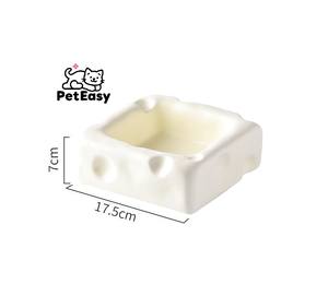 Nuova moda creativa forma di formaggio accessori per animali domestici ciotole in ceramica Anti-ribaltamento doppio uso Cat Dog <span class=keywords><strong>Bowl</strong></span> - Product Image 4