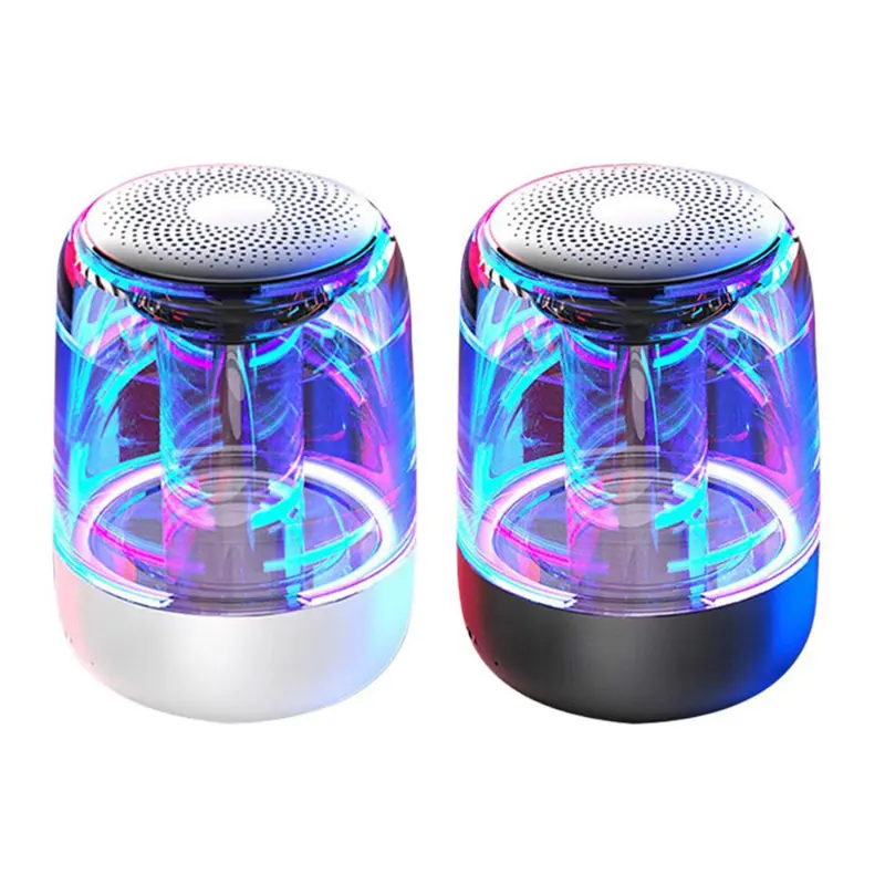 Hot Selling C7 Luminous Led Light Bunter Subwoofer Außen lautsprecher Bt-Lautsprecher Tragbarer Bass Transparenter drahtloser Lautsprecher