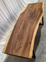 Plateau de table à manger en bois de forme irrégulière, bord naturel, en bois massif, vente en gros d'usine, pour comptoir