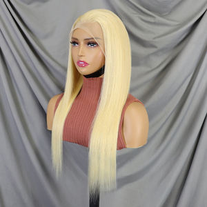 Pelucas de Cabello Humano 200% Natural de 10-30 Pulgadas # Pelucas de Cabello Lacio Color Rubio 613 con Frente de Encaje Transparente 13x4 - Product Image 1