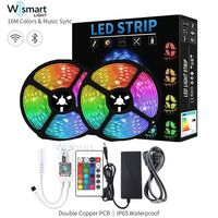 Kit de Tira de Luces LED RGB Inteligente 5050 de 12V/24V, 60 LED, Control Remoto por WiFi con App Tuya, Cambio de Color para Hogar y Hotel