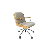 Chaise de bureau en cuir PU économique - Design scandinave, pivotante, réglable en hauteur, pour bureau et télétravail